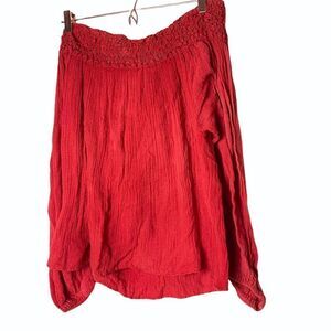EUC Jen’s Pirate Booty Orange Off Shoulder Gauze Dress/ Cover Up Small